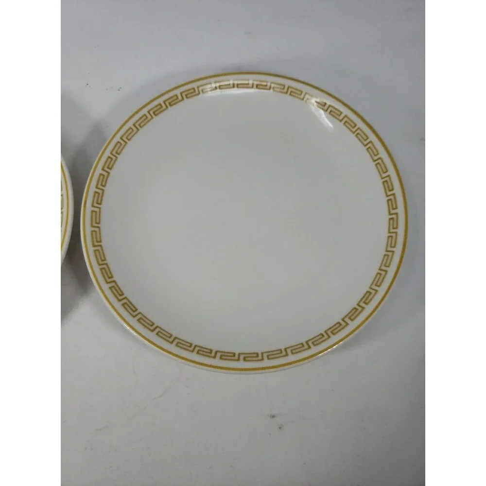 Two Homer Laughlin Best China USA Athena Empire Greek Key Dessert Plates 6.5